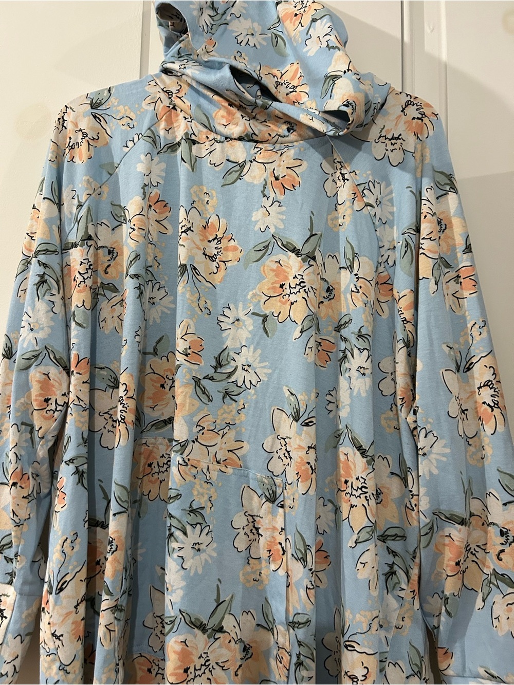 LuLaRoe Pastel Blue Floral Hoodie
